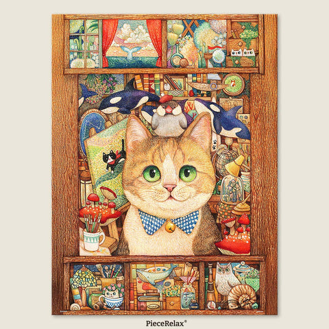 Pintoo U1071 Cat Art Studio - 1008 Piece Jigsaw Puzzle by Cotton Lion