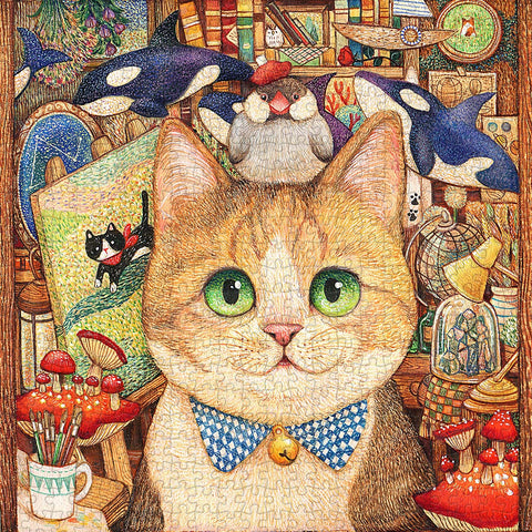 Pintoo U1071 Cat Art Studio - 1008 Piece Jigsaw Puzzle by Cotton Lion