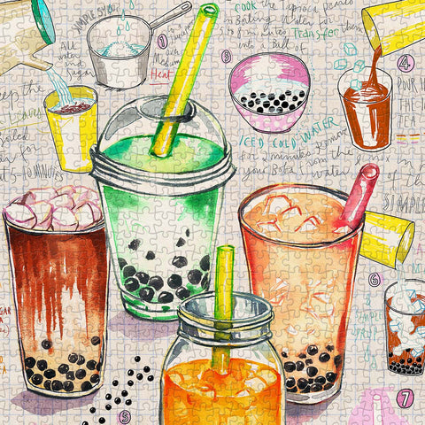 Pintoo U1083 Bubble Tea - 1008 Piece Jigsaw Puzzle by Lucile Prache