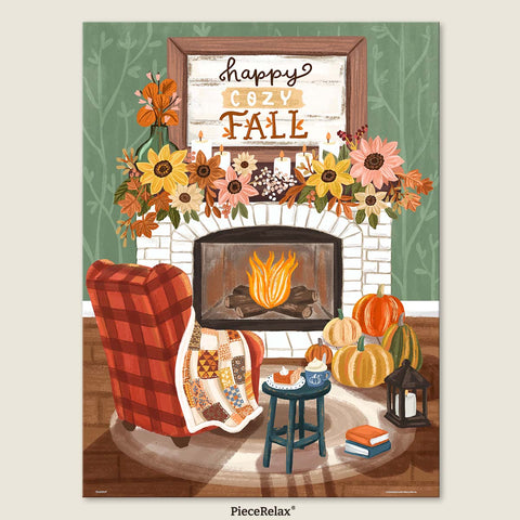 Pintoo U1095 Cozy Autumn Fireplace - 1008 Piece Jigsaw Puzzle by Olivia Gibbs