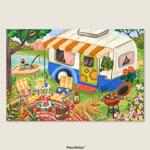 Pintoo U1097 Campervan Camper Day - 504 Piece Jigsaw Puzzle by Olivia Gibbs