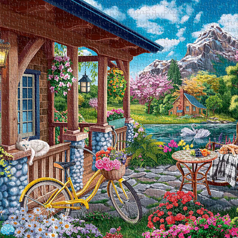 Pintoo U1149 PieceClicks - 1008 Piece - Colorful Lake House by Image World