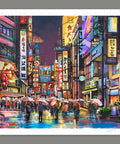 Neon Flashes on a Rainy Night - 1000 Piece Jigsaw Puzzle