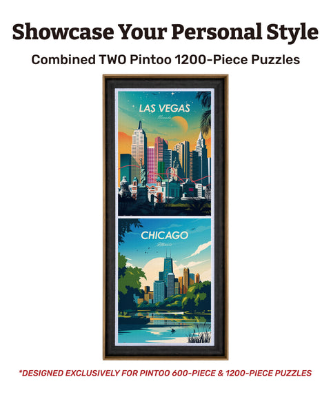 Chestnut Professional Jigsaw Puzzle Frame (Horizontally Combined 2400pcs)